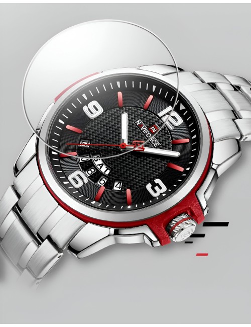 Reloj Naviforce Casual Nf9215s Crono Hombre Acero + Estuche