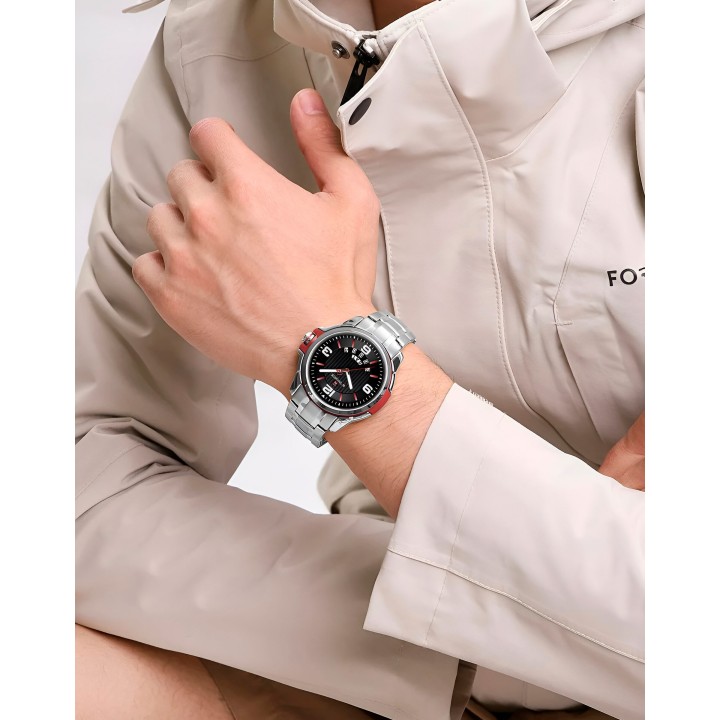 Reloj Naviforce Casual Nf9215s Crono Hombre Acero + Estuche