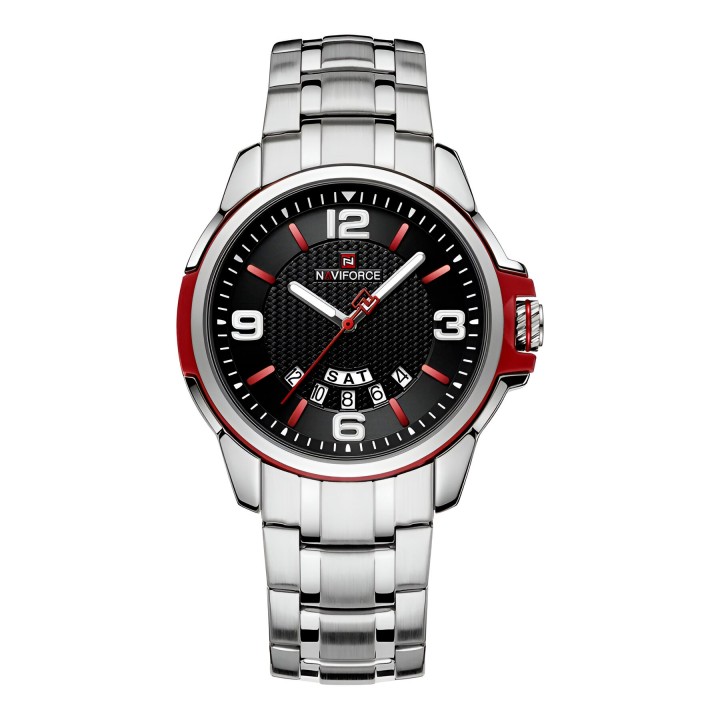 Reloj Naviforce Casual Nf9215s Crono Hombre Acero + Estuche