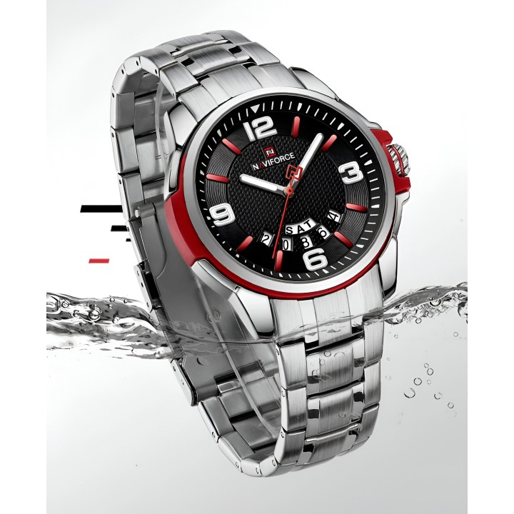 Reloj Naviforce Casual Nf9215s Crono Hombre Acero + Estuche