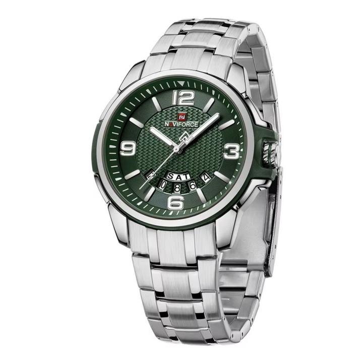 Reloj Naviforce Casual Nf9215s Crono Hombre Acero + Estuche