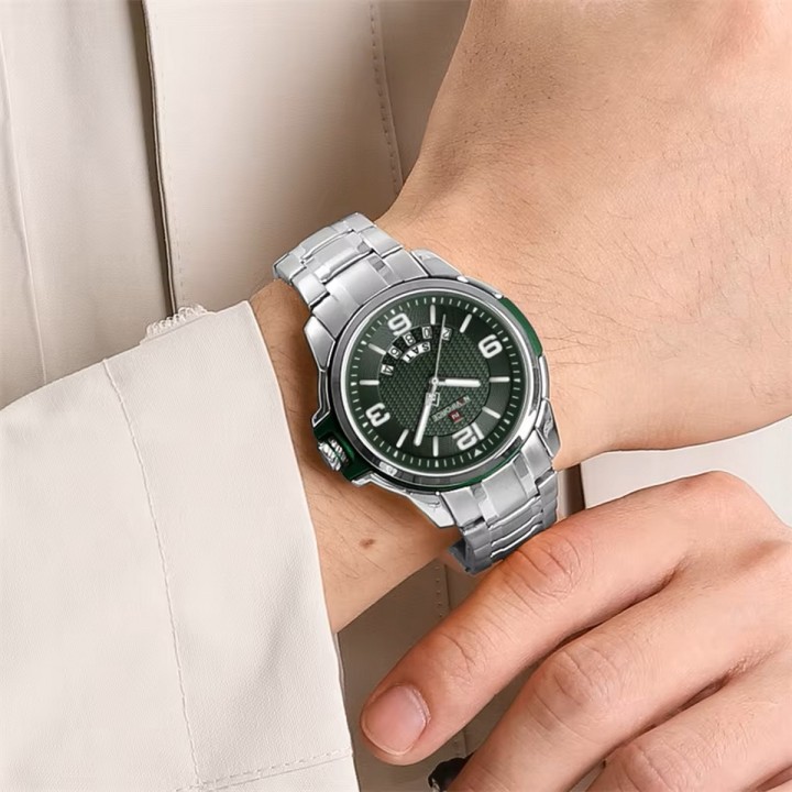 Reloj Naviforce Casual Nf9215s Crono Hombre Acero + Estuche