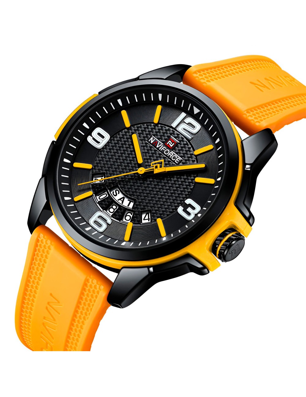 Reloj Naviforce Casual Nf9215t Crono Hombre Goma + Estuche