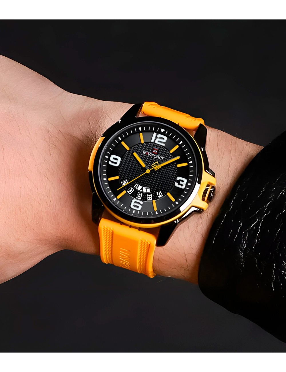 Reloj Naviforce Casual Nf9215t Crono Hombre Goma + Estuche