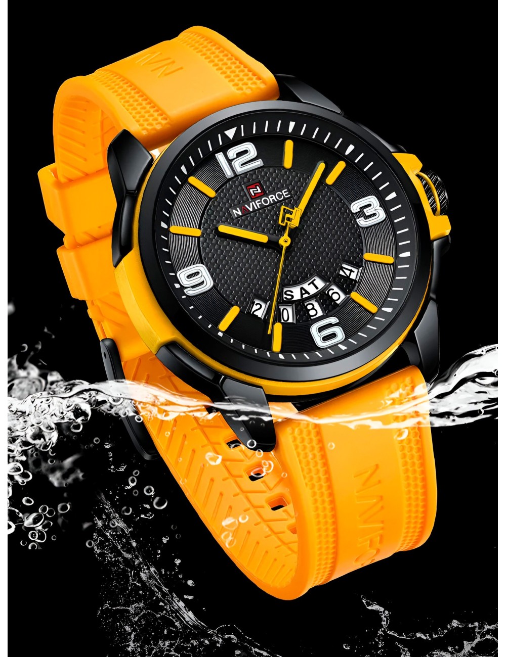 Reloj Naviforce Casual Nf9215t Crono Hombre Goma + Estuche