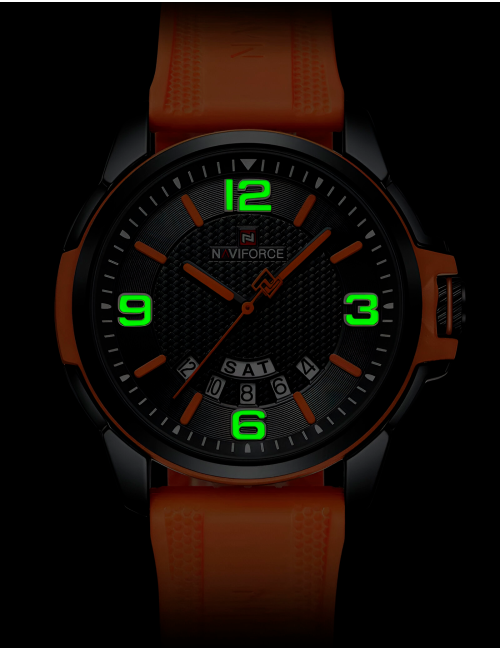 Reloj Naviforce Casual Nf9215t Crono Hombre Goma + Estuche