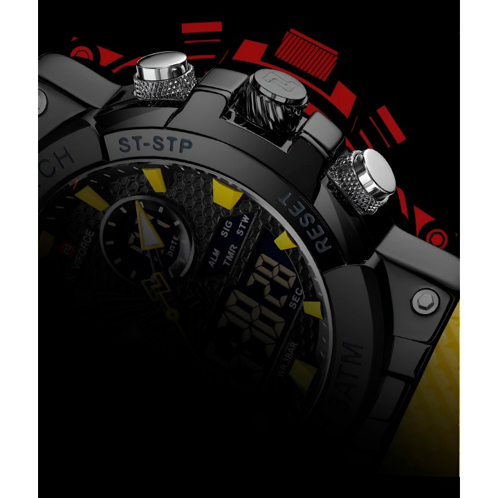 Reloj Naviforce Casual Nf9219 Crono Hombre Goma + Estuche