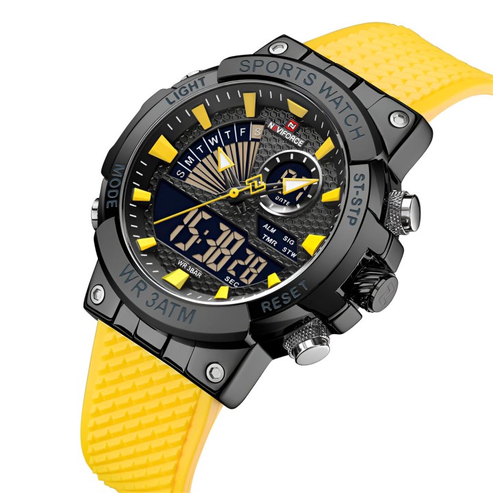 Reloj Naviforce Casual Nf9219 Crono Hombre Goma + Estuche