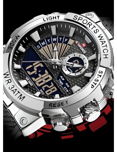 Reloj Naviforce Casual Nf9219 Crono Hombre Goma + Estuche