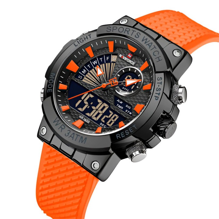 Reloj Naviforce Casual Nf9219 Crono Hombre Goma + Estuche