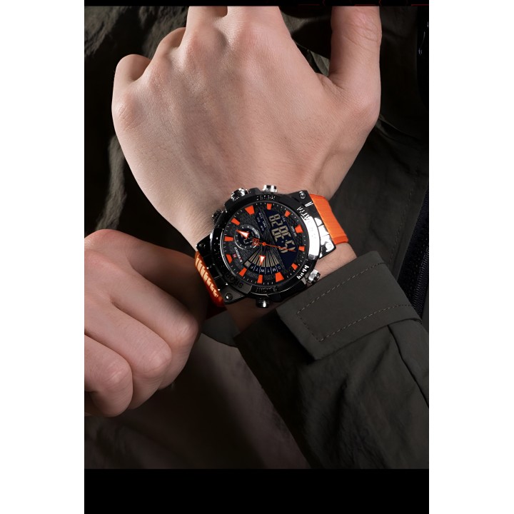 Reloj Naviforce Casual Nf9219 Crono Hombre Goma + Estuche