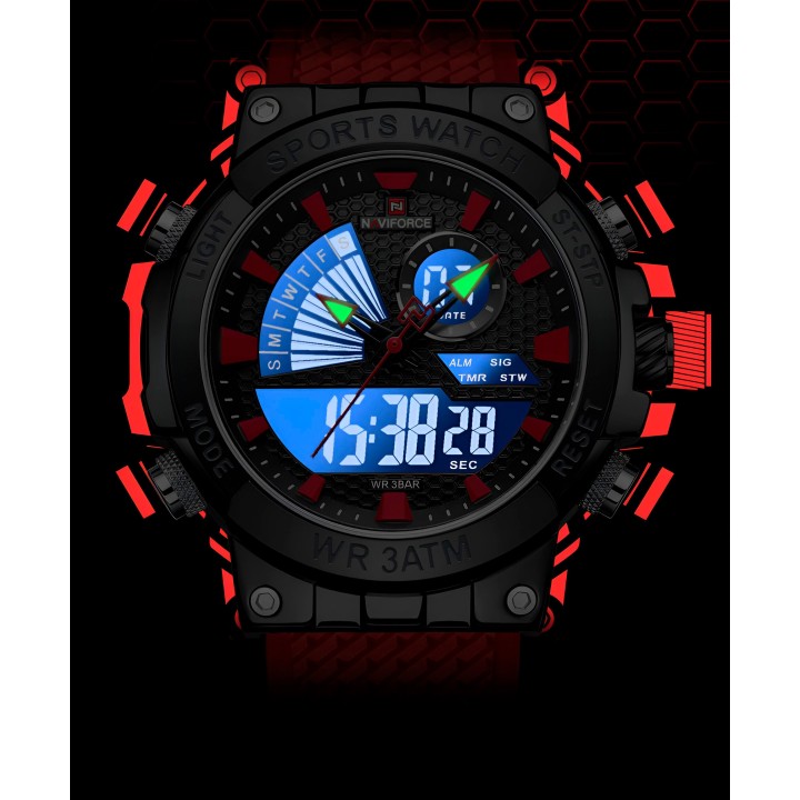 Reloj Naviforce Casual Nf9219 Crono Hombre Goma + Estuche