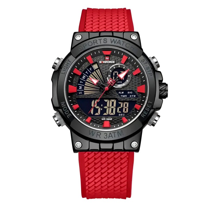 Reloj Naviforce Casual Nf9219 Crono Hombre Goma + Estuche