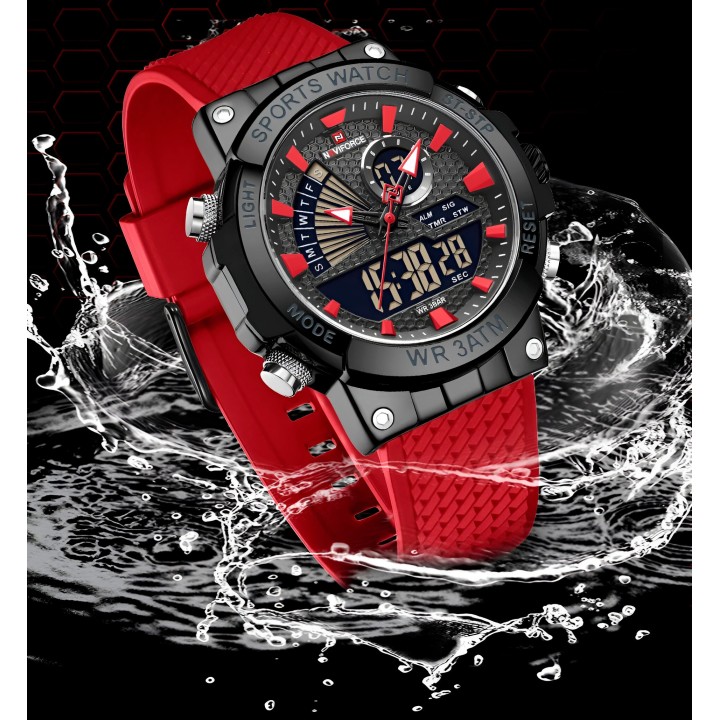 Reloj Naviforce Casual Nf9219 Crono Hombre Goma + Estuche