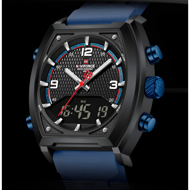 Reloj Naviforce Casual Nf9242 Crono Hombre Goma + Estuche