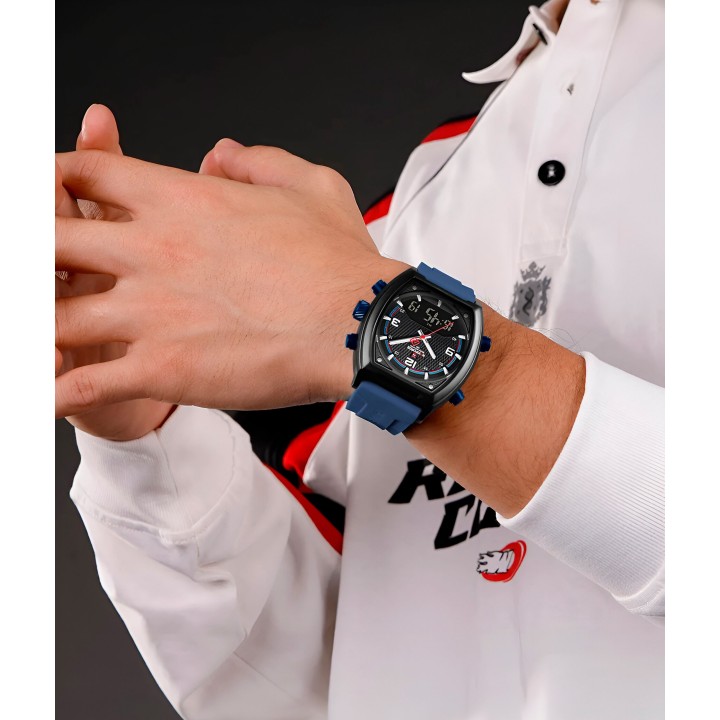 Reloj Naviforce Casual Nf9242 Crono Hombre Goma + Estuche