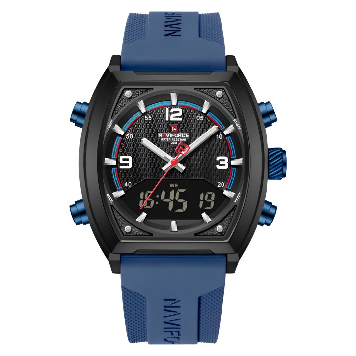 Reloj Naviforce Casual Nf9242 Crono Hombre Goma + Estuche