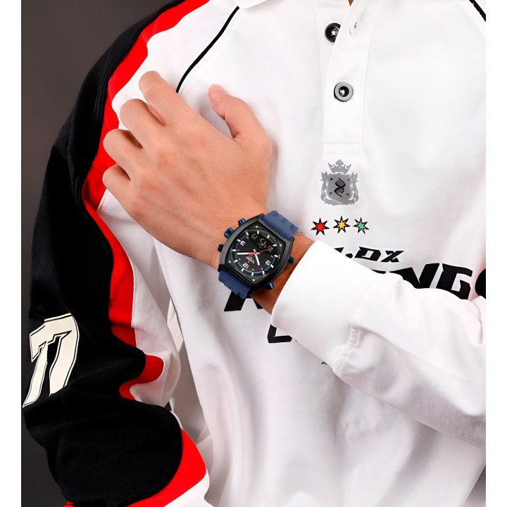 Reloj Naviforce Casual Nf9242 Crono Hombre Goma + Estuche