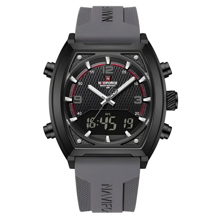 Reloj Naviforce Casual Nf9242 Crono Hombre Goma + Estuche