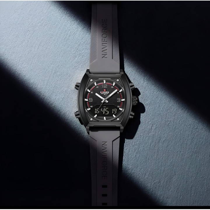 Reloj Naviforce Casual Nf9242 Crono Hombre Goma + Estuche