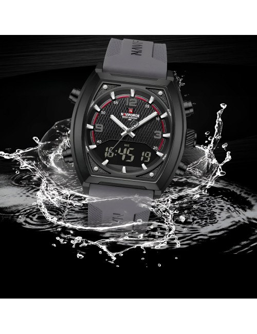 Reloj Naviforce Casual Nf9242 Crono Hombre Goma + Estuche