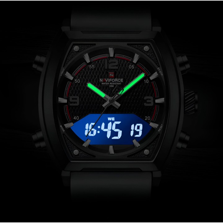 Reloj Naviforce Casual Nf9242 Crono Hombre Goma + Estuche