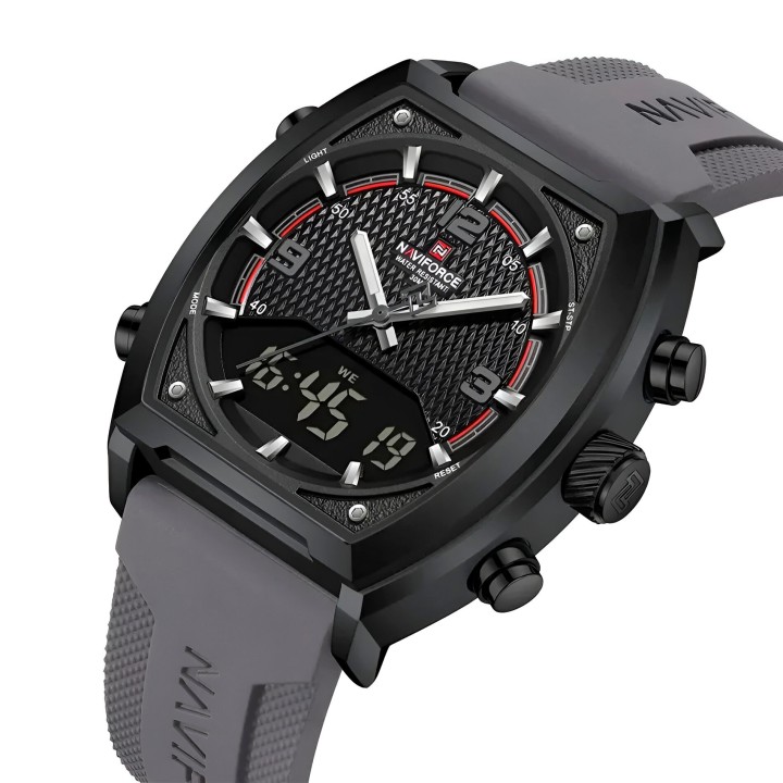 Reloj Naviforce Casual Nf9242 Crono Hombre Goma + Estuche