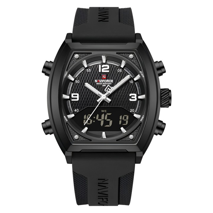 Reloj Naviforce Casual Nf9242 Crono Hombre Goma + Estuche