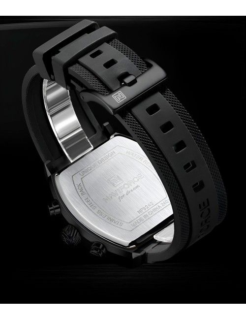 Reloj Naviforce Casual Nf9242 Crono Hombre Goma + Estuche