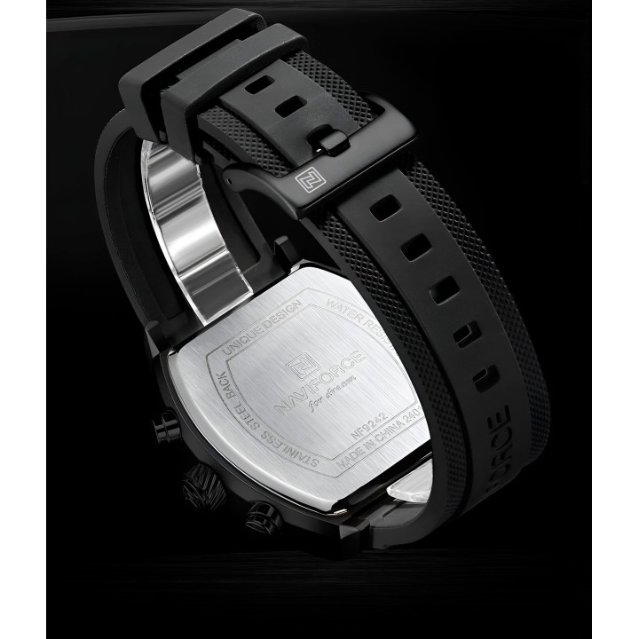 Reloj Naviforce Casual Nf9242 Crono Hombre Goma + Estuche