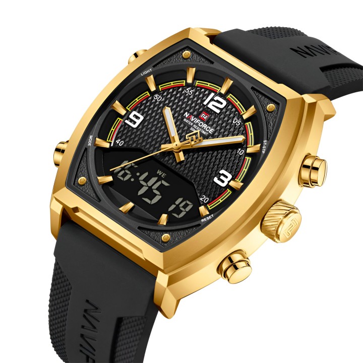 Reloj Naviforce Casual Nf9242 Crono Hombre Goma + Estuche