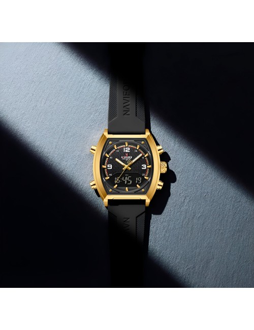 Reloj Naviforce Casual Nf9242 Crono Hombre Goma + Estuche