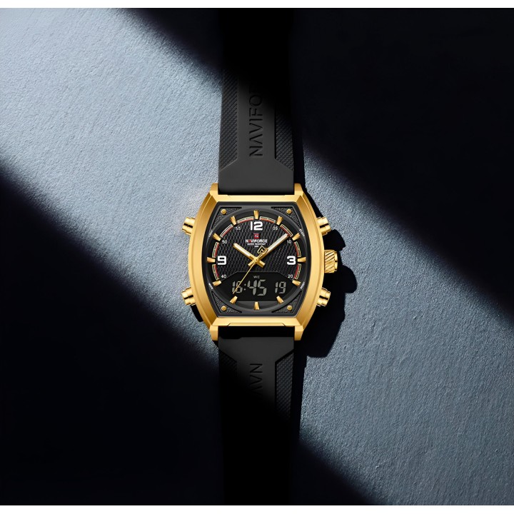 Reloj Naviforce Casual Nf9242 Crono Hombre Goma + Estuche