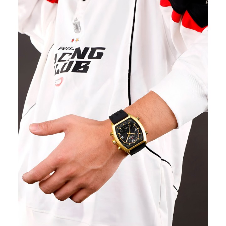 Reloj Naviforce Casual Nf9242 Crono Hombre Goma + Estuche