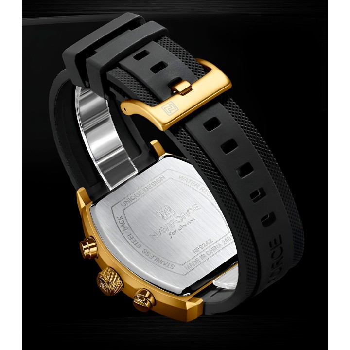 Reloj Naviforce Casual Nf9242 Crono Hombre Goma + Estuche