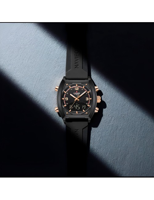 Reloj Naviforce Casual Nf9242 Crono Hombre Goma + Estuche