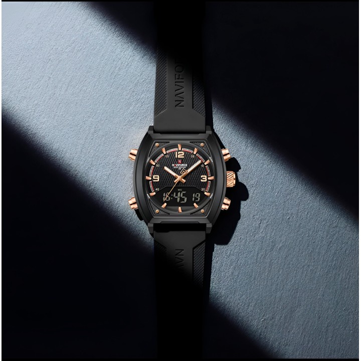 Reloj Naviforce Casual Nf9242 Crono Hombre Goma + Estuche