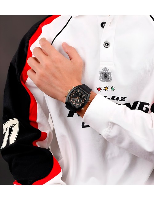 Reloj Naviforce Casual Nf9242 Crono Hombre Goma + Estuche