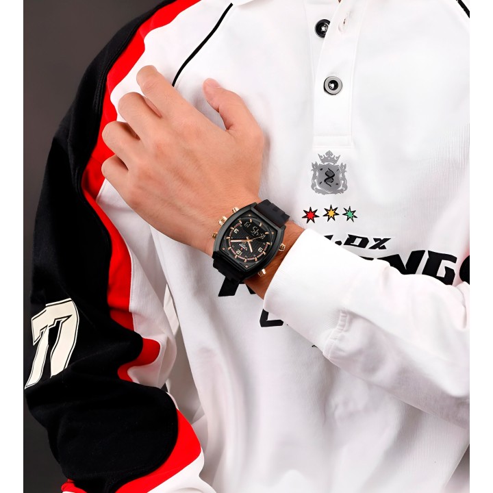 Reloj Naviforce Casual Nf9242 Crono Hombre Goma + Estuche
