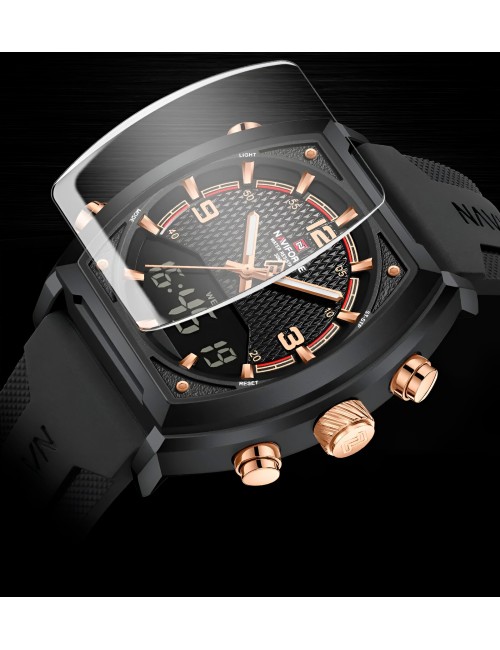 Reloj Naviforce Casual Nf9242 Crono Hombre Goma + Estuche