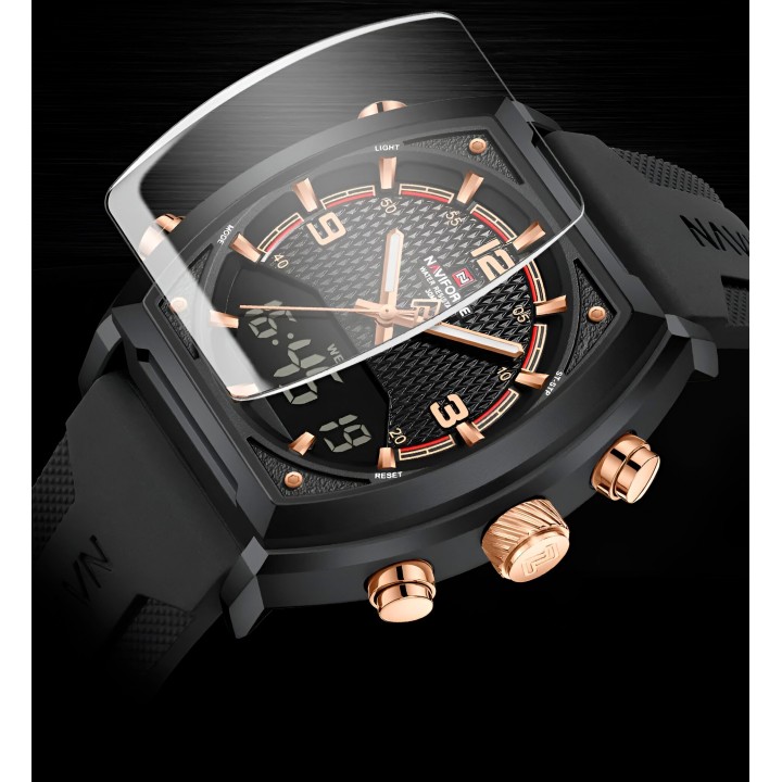 Reloj Naviforce Casual Nf9242 Crono Hombre Goma + Estuche
