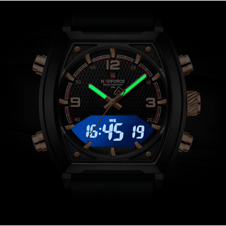 Reloj Naviforce Casual Nf9242 Crono Hombre Goma + Estuche