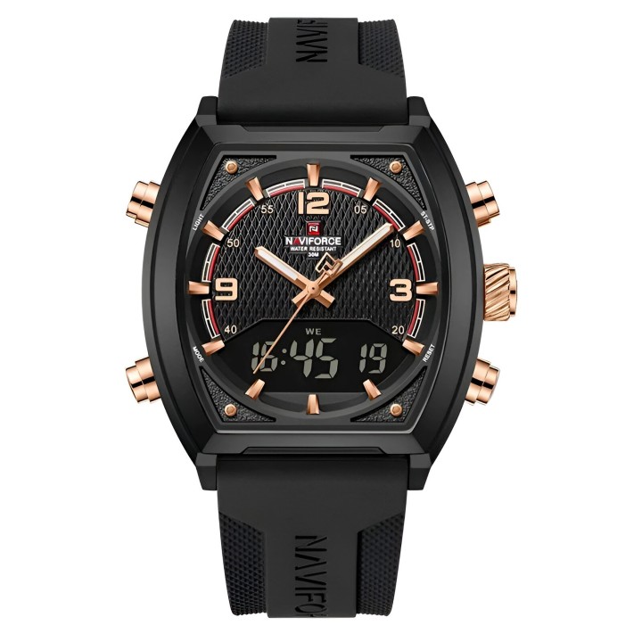 Reloj Naviforce Casual Nf9242 Crono Hombre Goma + Estuche