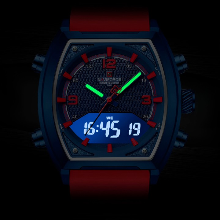 Reloj Naviforce Casual Nf9242 Crono Hombre Goma + Estuche