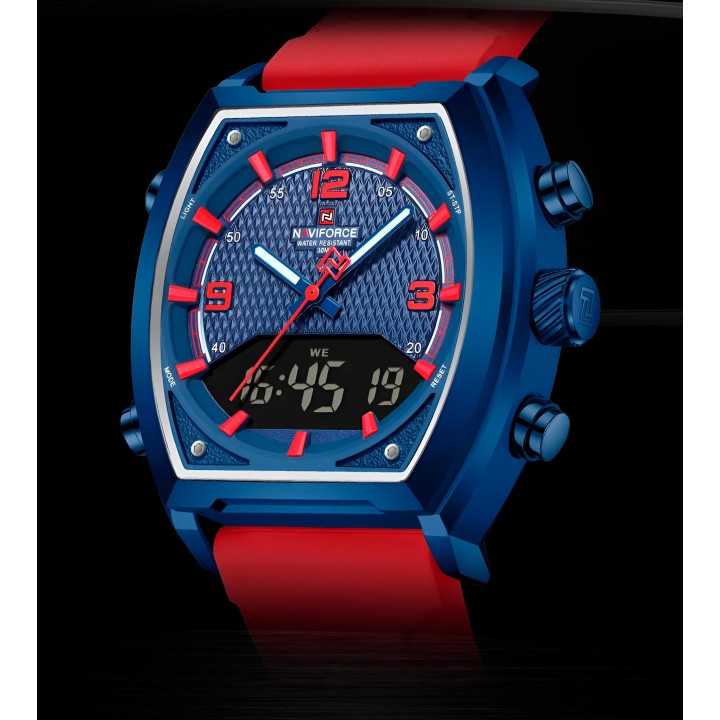 Reloj Naviforce Casual Nf9242 Crono Hombre Goma + Estuche