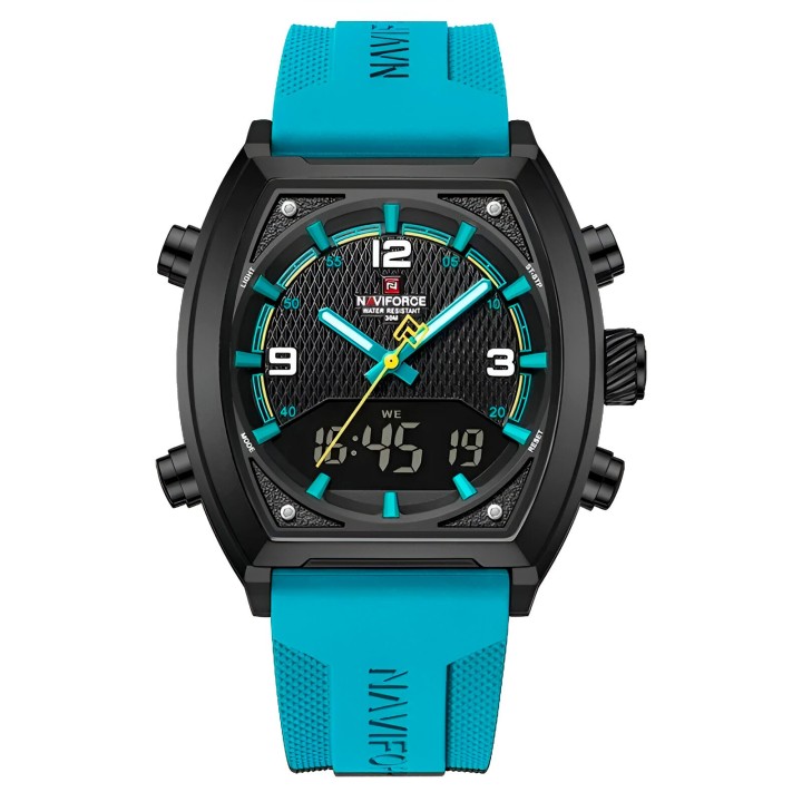 Reloj Naviforce Casual Nf9242 Crono Hombre Goma + Estuche