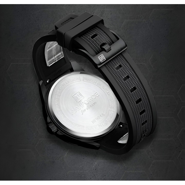 Reloj Naviforce Casual Nf9248t Crono Hombre Goma + Estuche