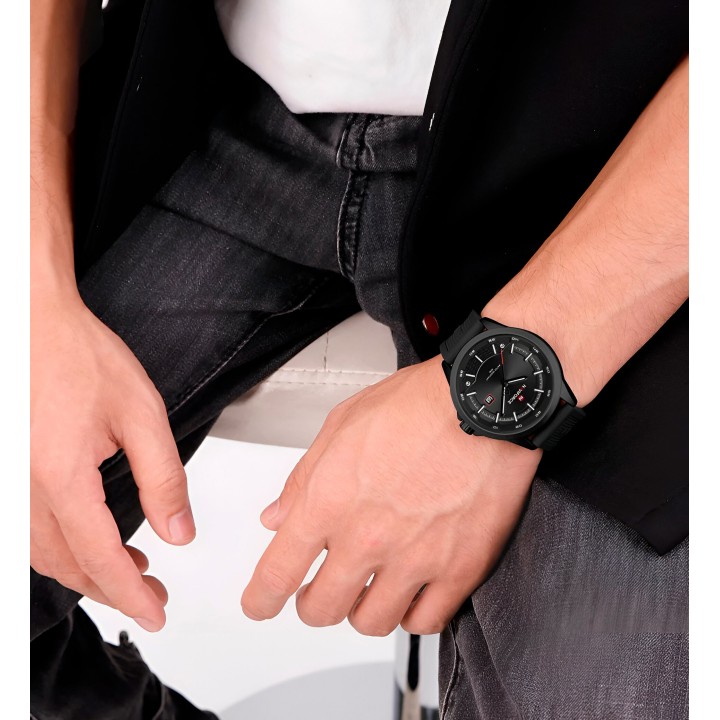 Reloj Naviforce Casual Nf9248t Crono Hombre Goma + Estuche