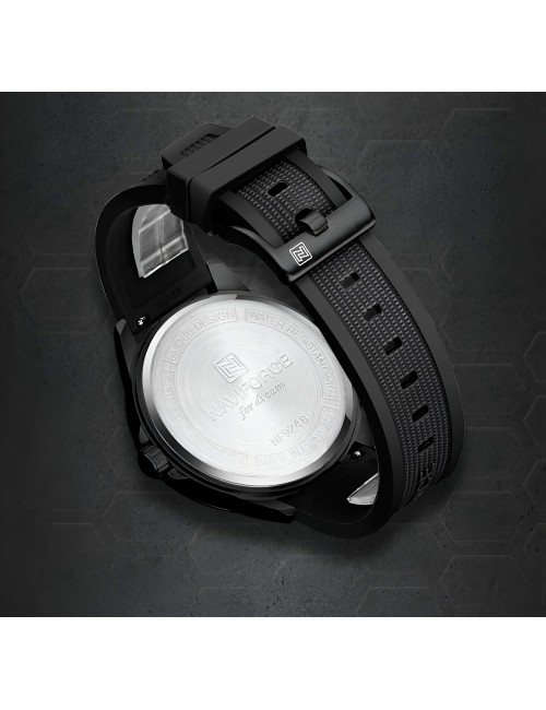 Reloj Naviforce Casual Nf9248t Crono Hombre Goma + Estuche