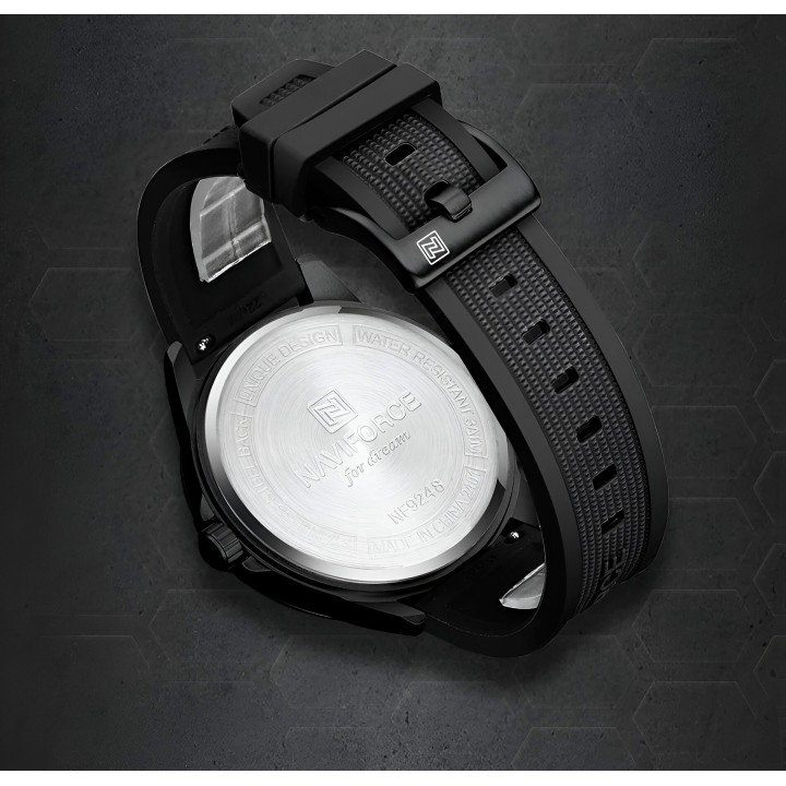 Reloj Naviforce Casual Nf9248t Crono Hombre Goma + Estuche